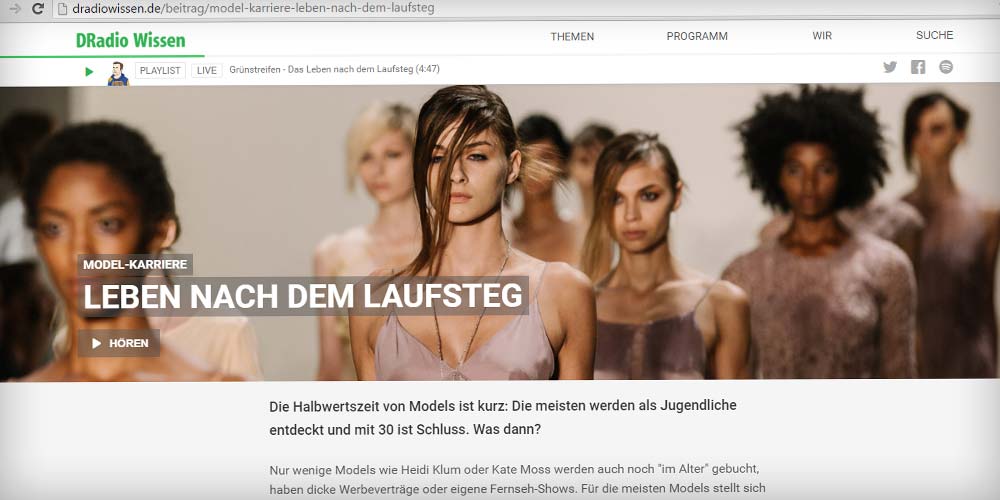 Interview: «Models nach dem Laufsteg» bei DRadio Wissen
